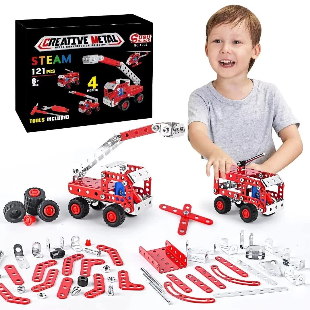 Stem Building Toys for Boys Age 8-12,Creative Sets Fire Trucks Series Model Kits