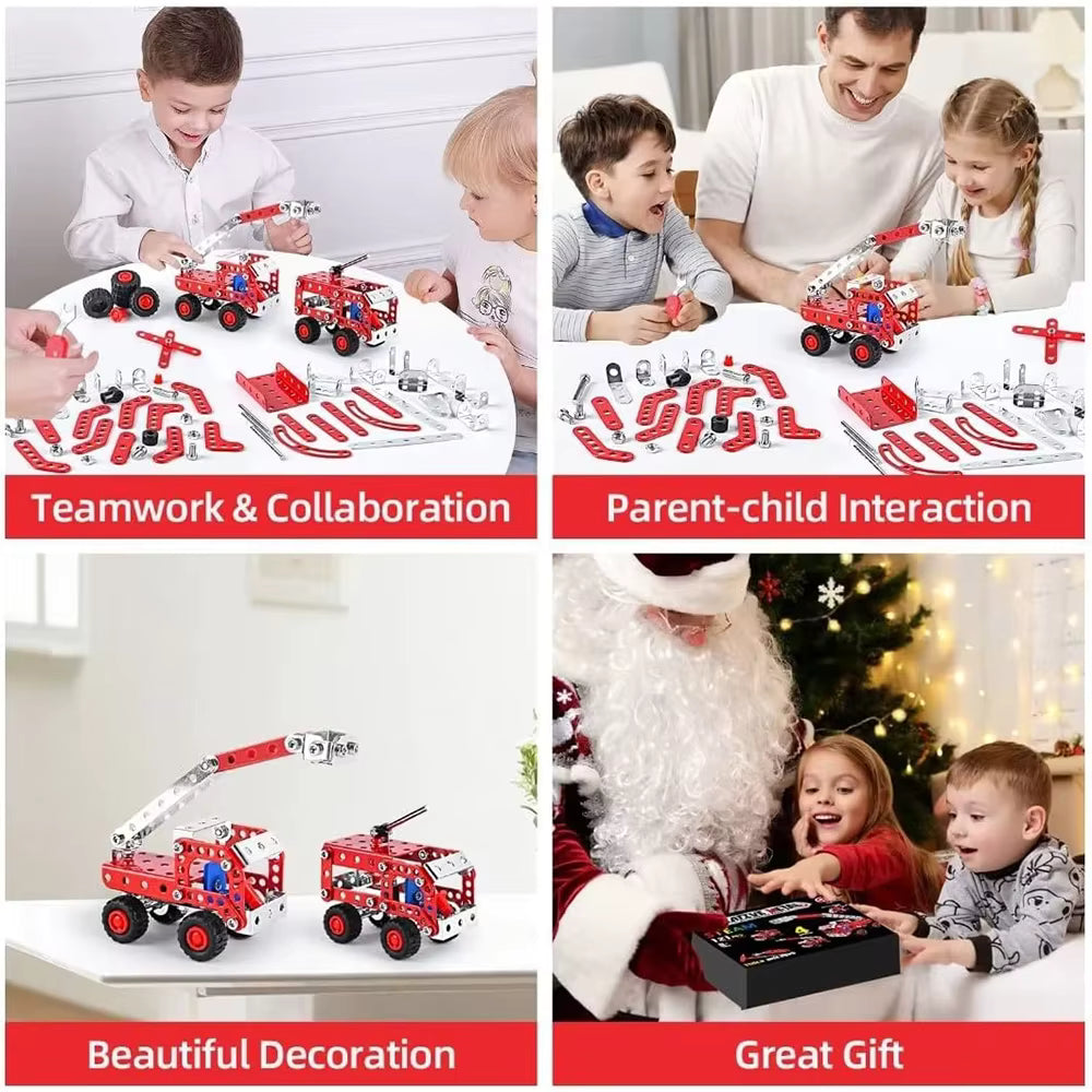 Stem Building Toys for Boys Age 8-12,Creative Sets Fire Trucks Series Model Kits