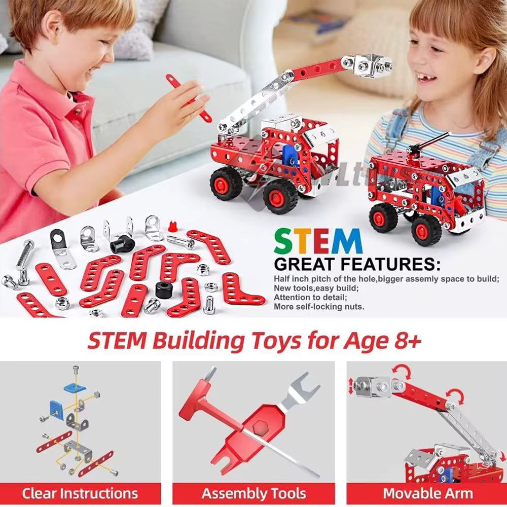 Stem Building Toys for Boys Age 8-12,Creative Sets Fire Trucks Series Model Kits