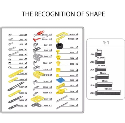 7-in-1 Metal Building Blocks Kit (Yellow) – Construction Vehicle STEM Set