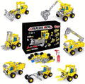 7-in-1 Metal Building Blocks Kit (Yellow) – Construction Vehicle STEM Set