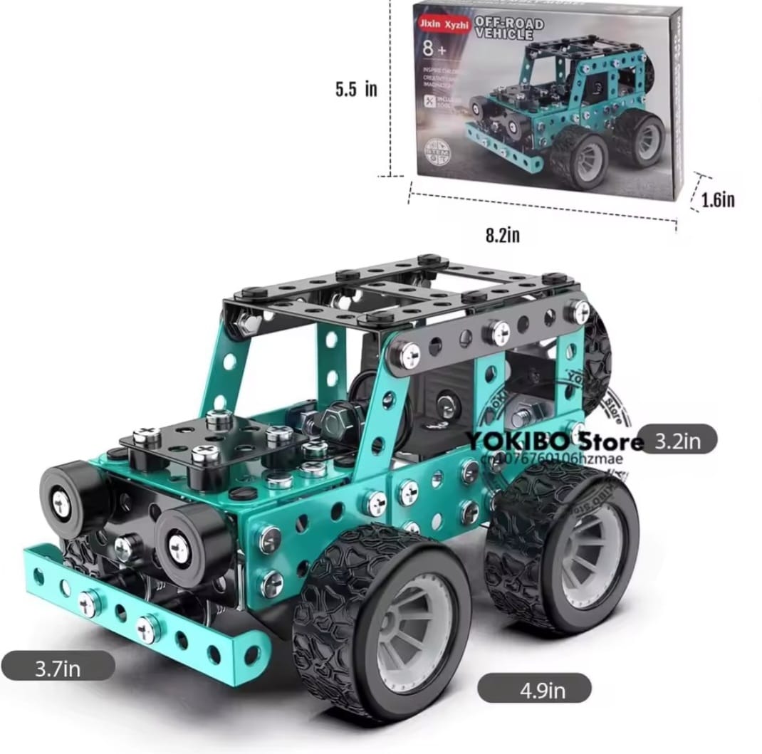 3D Metal Off-Road Vehicle Model Kit – STEM Building Truck/Car Assembly Set