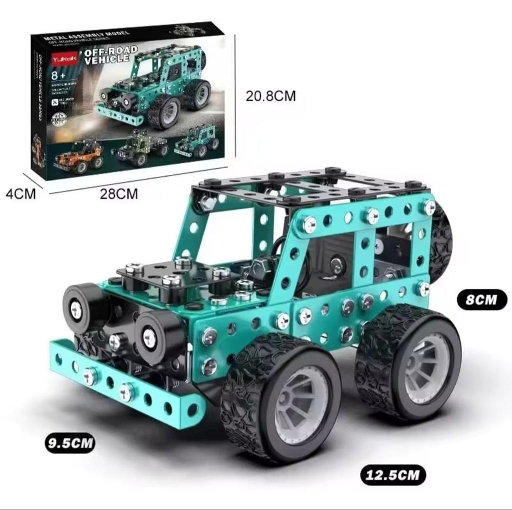 3D Metal Off-Road Vehicle Model Kit – STEM Building Truck/Car Assembly Set