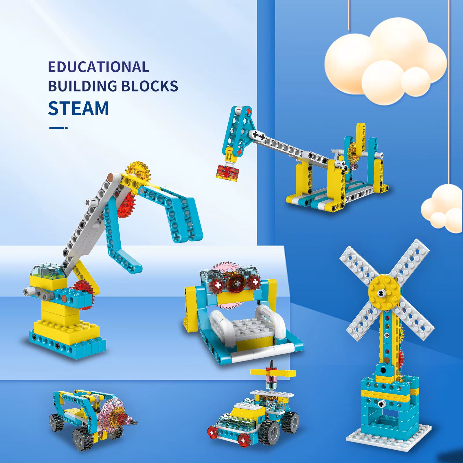 Simple Educational Building Blocks -STEM 3-in-1  (Crane - K1106)