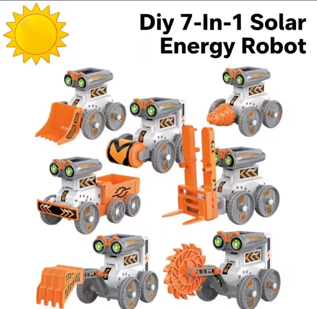 Diy 7-In-1 Solar Energy Robot Children's Toy-Educational STEM Building Kit