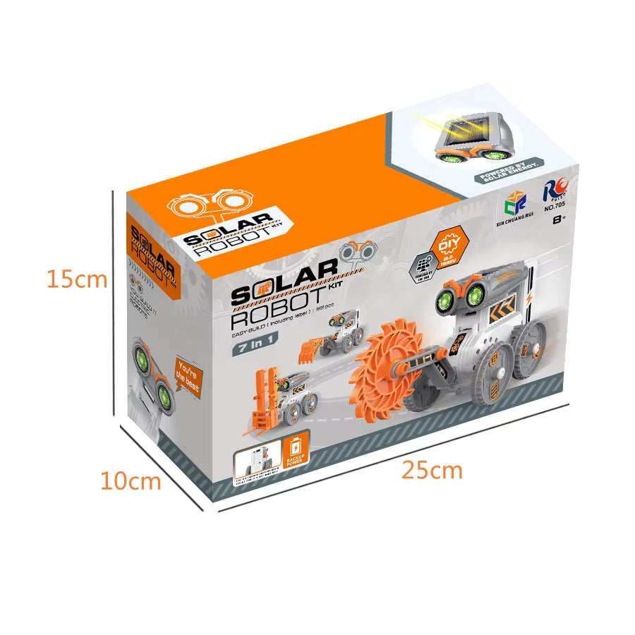 Diy 7-In-1 Solar Energy Robot Children's Toy-Educational STEM Building Kit