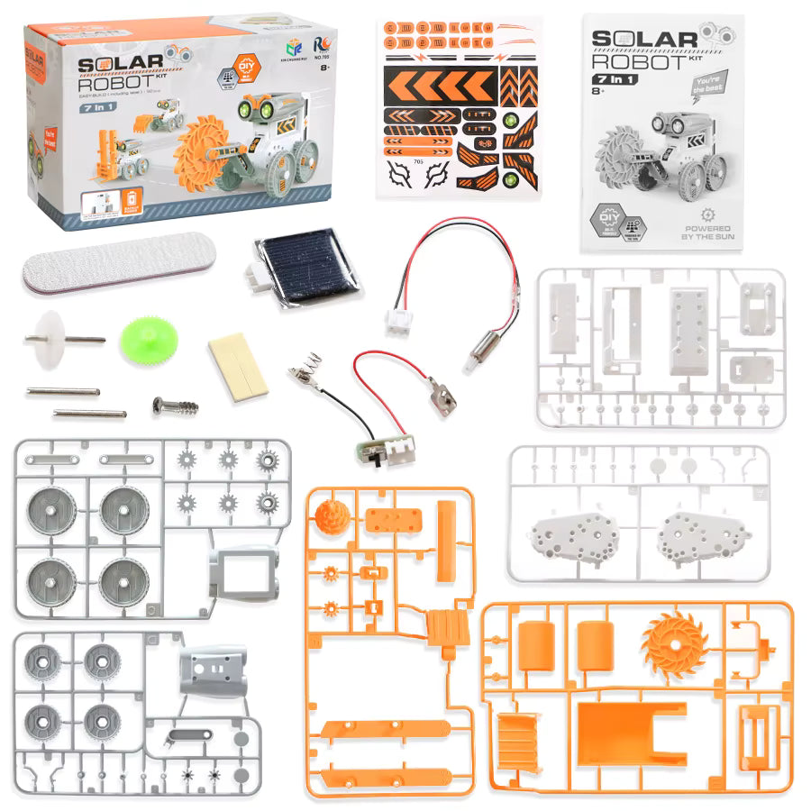 Diy 7-In-1 Solar Energy Robot Children's Toy-Educational STEM Building Kit
