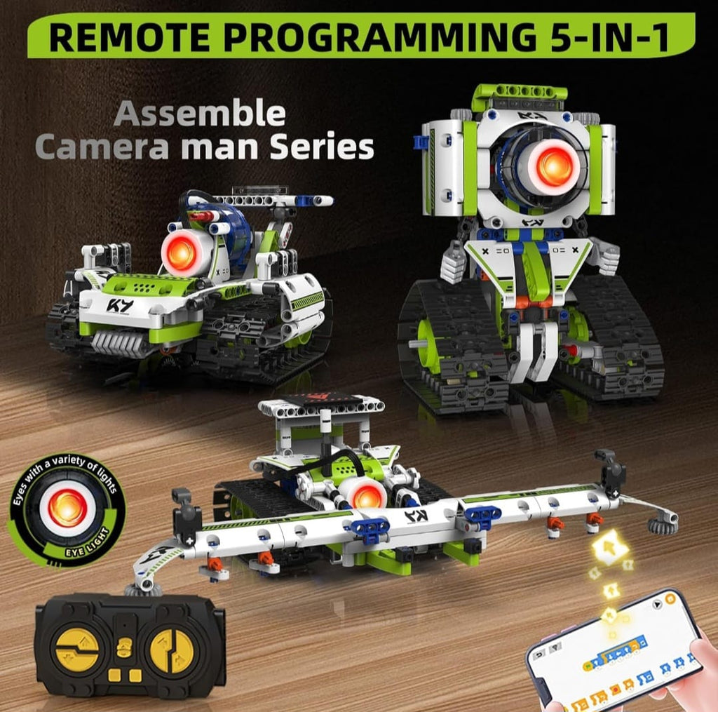 STEM Robot Building Kit – 5-in-1 Robotics Set (337 PCS) | App & Remote Control