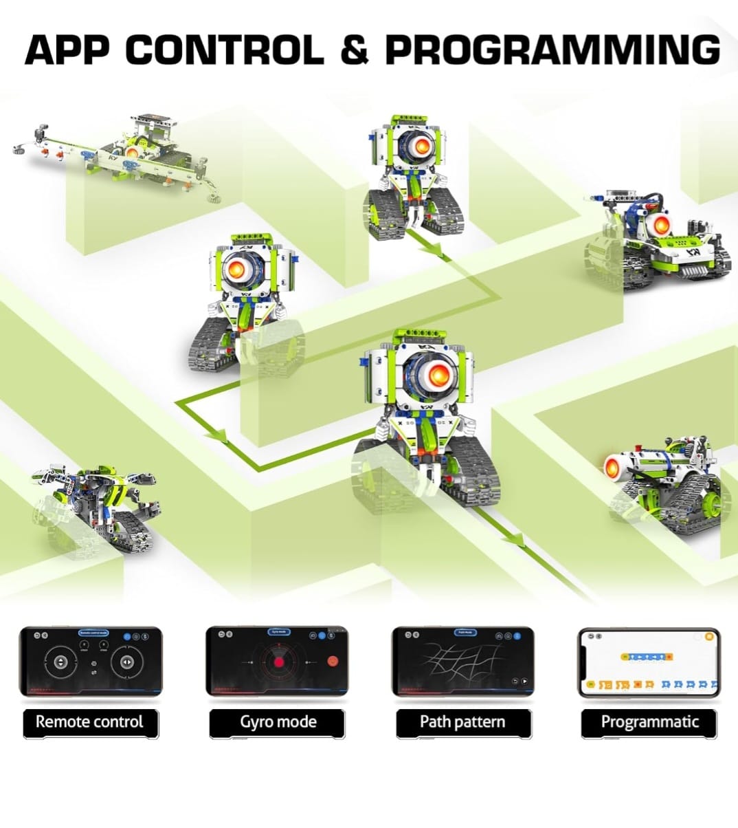 STEM Robot Building Kit – 5-in-1 Robotics Set (337 PCS) | App & Remote Control
