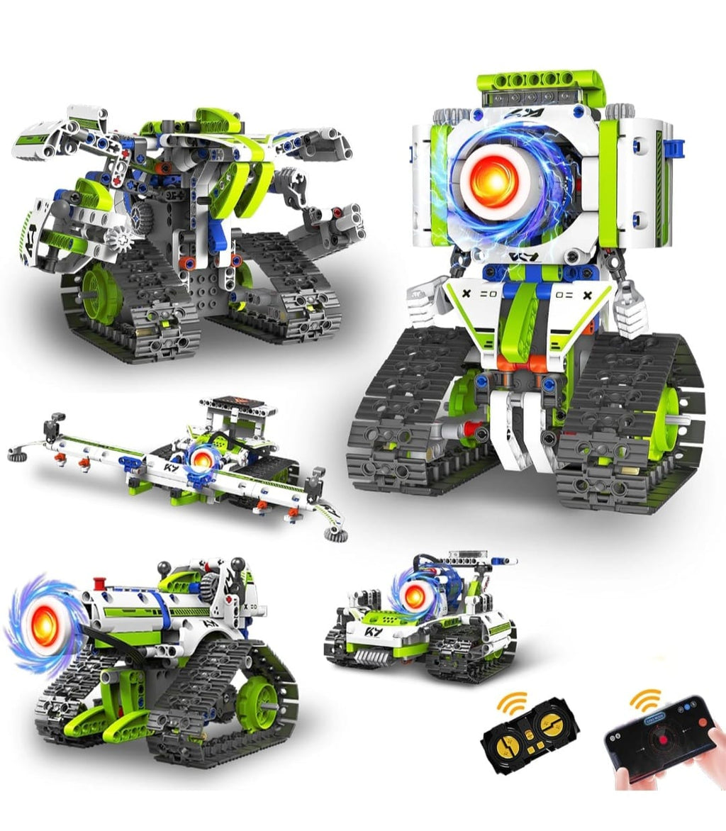 STEM Robot Building Kit – 5-in-1 Robotics Set (337 PCS) | App & Remote Control