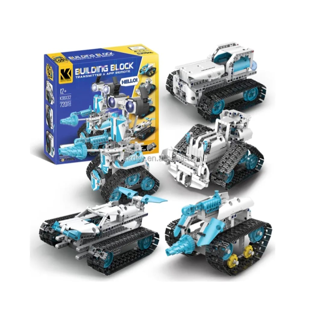STEM Remote Control Robot Building Kit – 720 PCS | 5-in-1 Models | APP + Remote Control