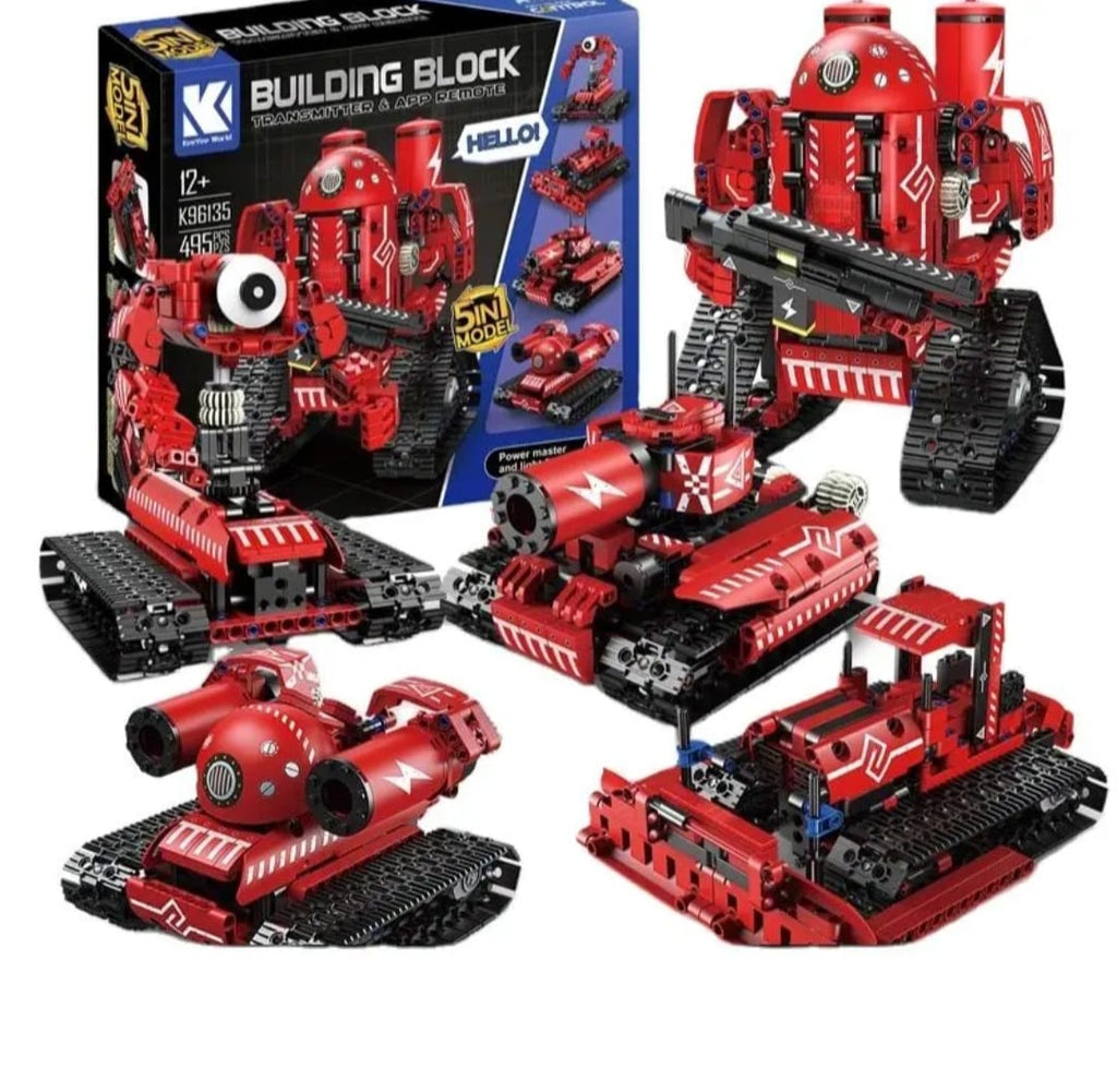 5-in-1 STEM Robot Building Kit – APP & Remote Control | 495 PCS (K96135)