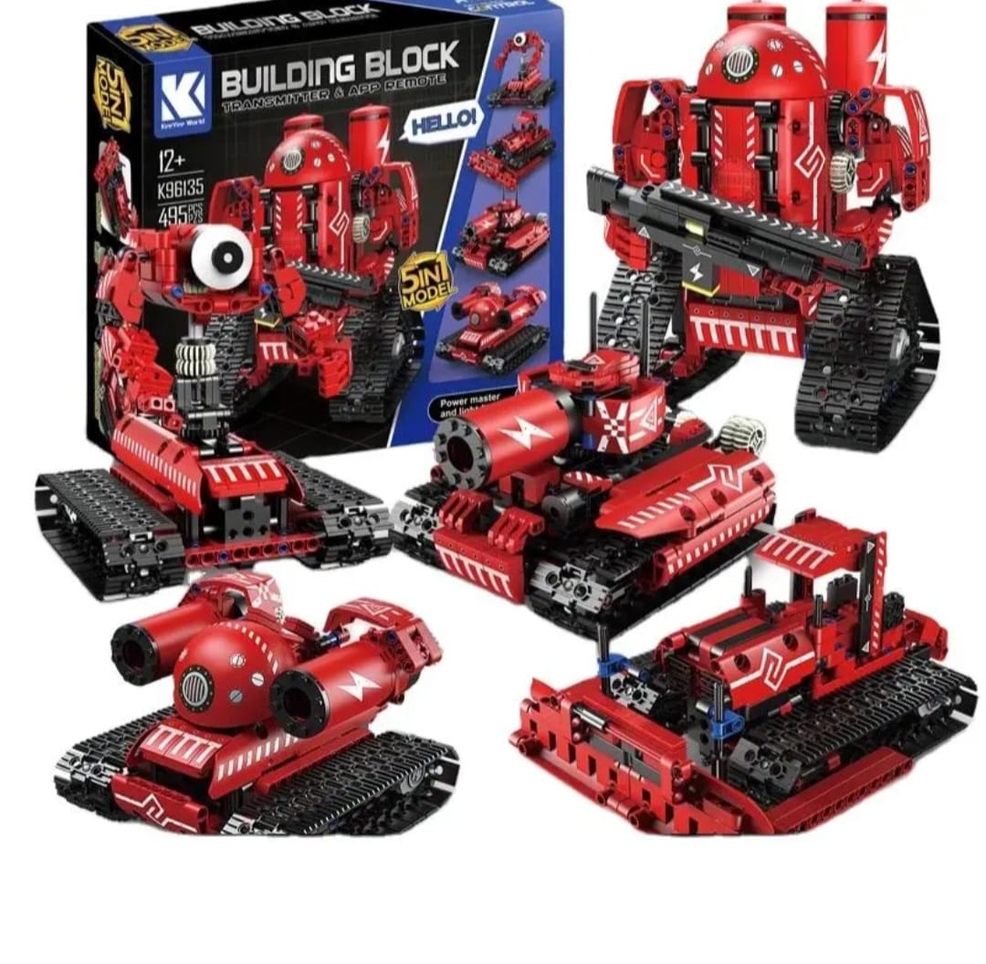 5-in-1 STEM Robot Building Kit – APP & Remote Control | 495 PCS (K96135)