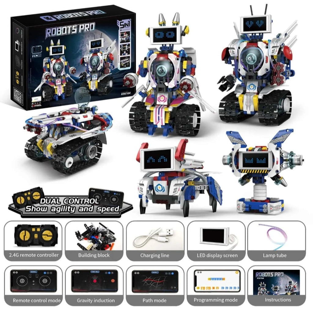 5-in-1 Remote Control Stunt Robot Building Kit – 603 PCS (K96164)