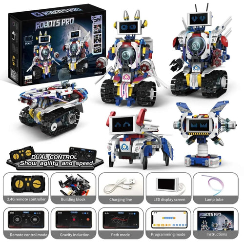 5-in-1 Remote Control Stunt Robot Building Kit – 603 PCS (K96164)