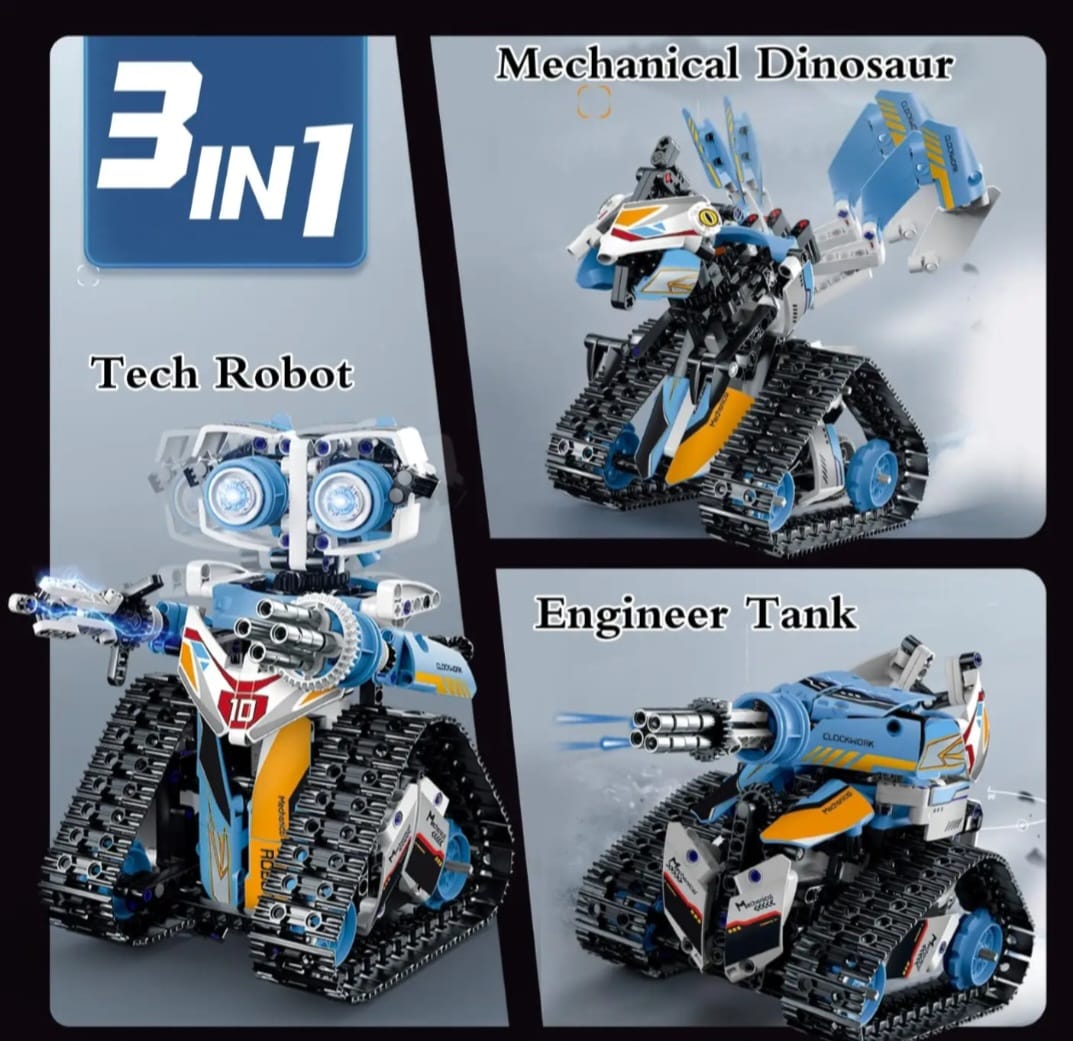 3-in-1 RC STEM Robot Building Kit – 695 PCS (Model 025107)