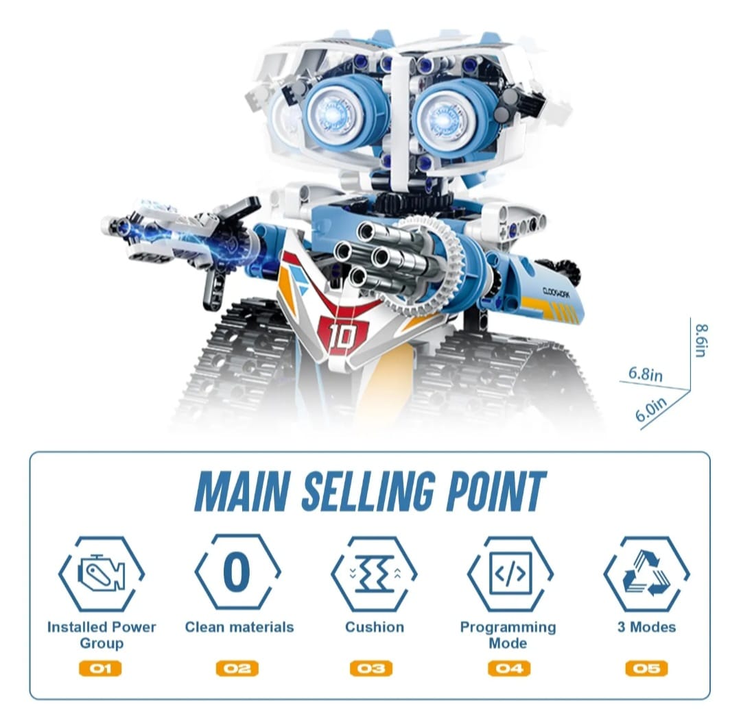 3-in-1 RC STEM Robot Building Kit – 695 PCS (Model 025107)