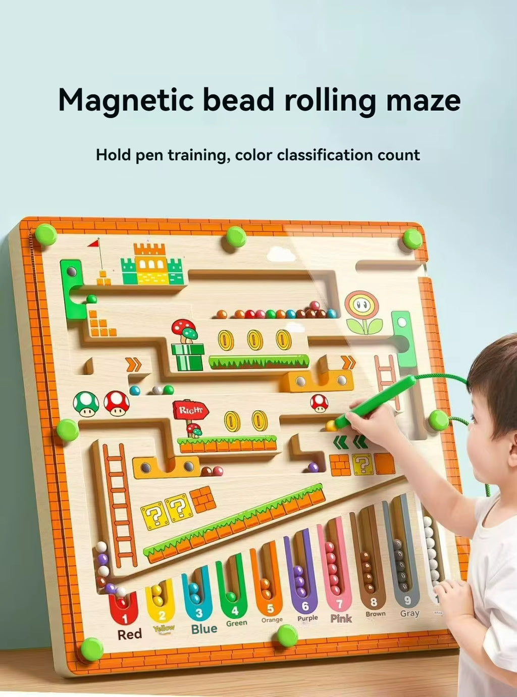 Children's Magnetic Maze Walking Ball Concentration Training Logic Educational