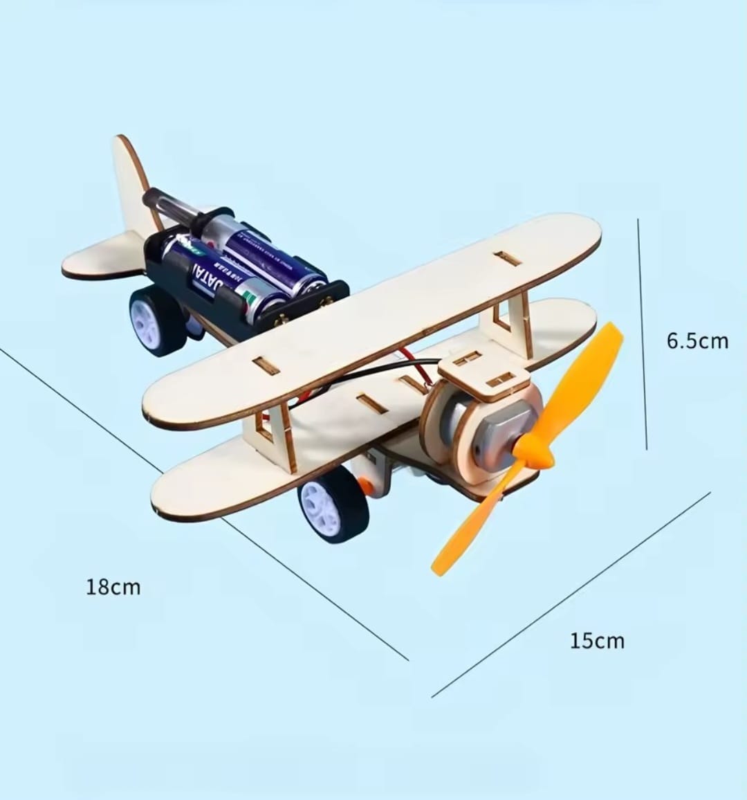 DIY Electric Wooden Airplane Model Kit STEM Science Toy Motor Propeller KidsGift